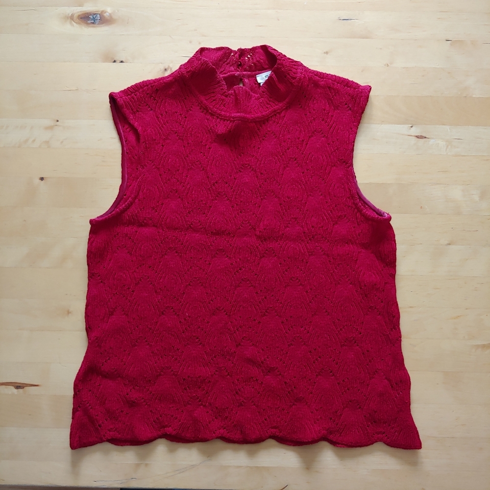 St.John Vintage Sleeveless Lace Knit Tank Top Size Small